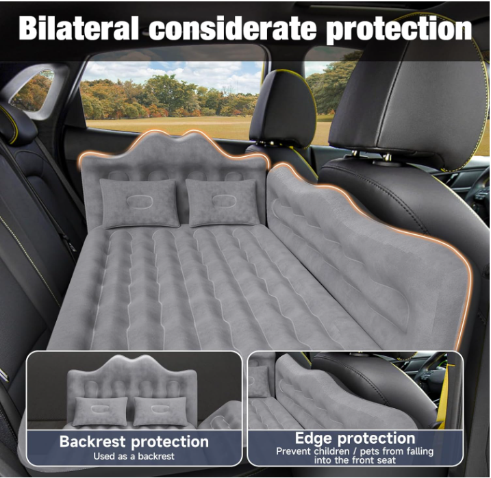 DikaSun Rear Car Air Cushion: Inflatable off-road vehicle camping bed, suitable for trucks and vans, thick double-sided plush t