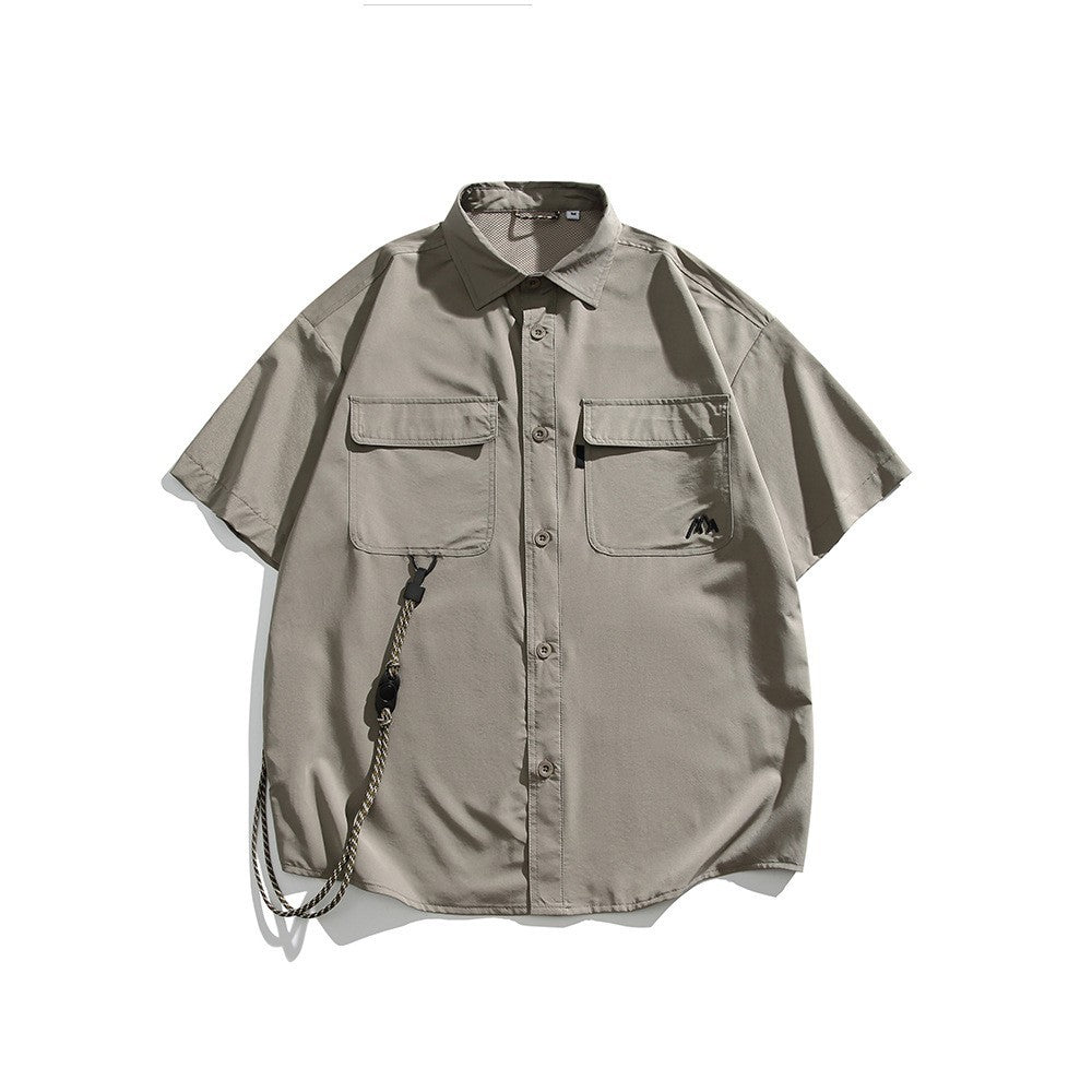 Men's Short Sleeve Vintage Workwear Camping Top