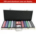 500 PCS Poker Chip Set in Locking Aluminum Briefcase - Texas Hold'em Gambling Kit with Dice, Dealer Button & Cards