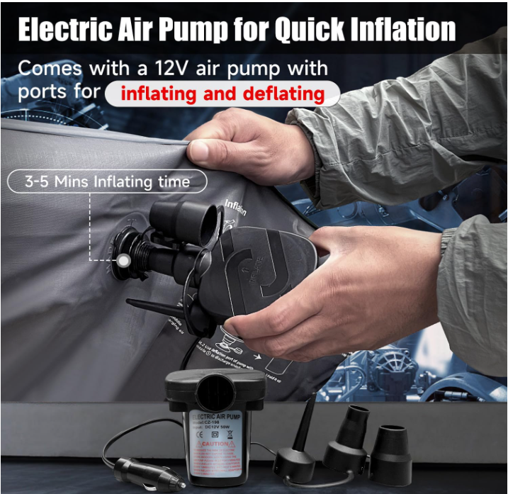 DikaSun Rear Car Air Cushion: Inflatable off-road vehicle camping bed, suitable for trucks and vans, thick double-sided plush t