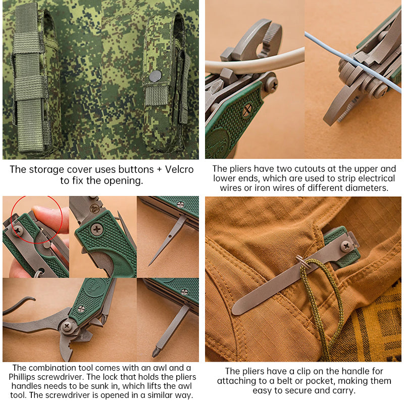 Cold - war Russian 6E6 multi - functional outdoor EDC folding tool pliers set