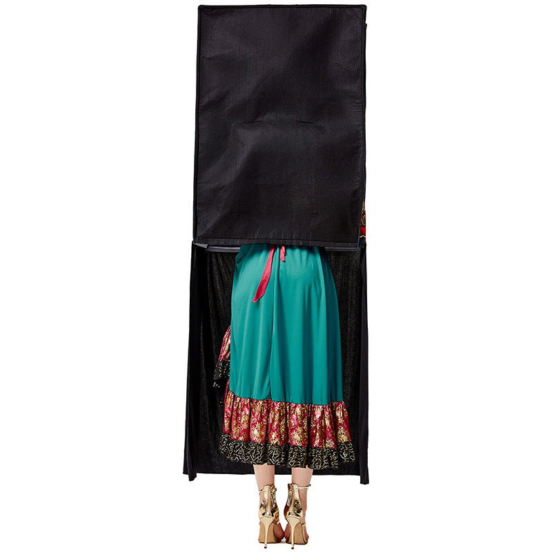 Gypsy Costume for Women, Cosplay Outfit with 3D Props, Halloween Stage Fancy Dress Costume