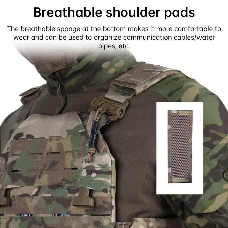 Tactical Plate Carrier Vest - Quick Release MOLLE Armor Carrier w/ Elastic Cummerbund (SS Style)
