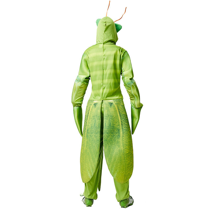 Halloween Costume Animal Print Jumpsuit for Carnival Party Performance, Unisex Mantis Print Outfit