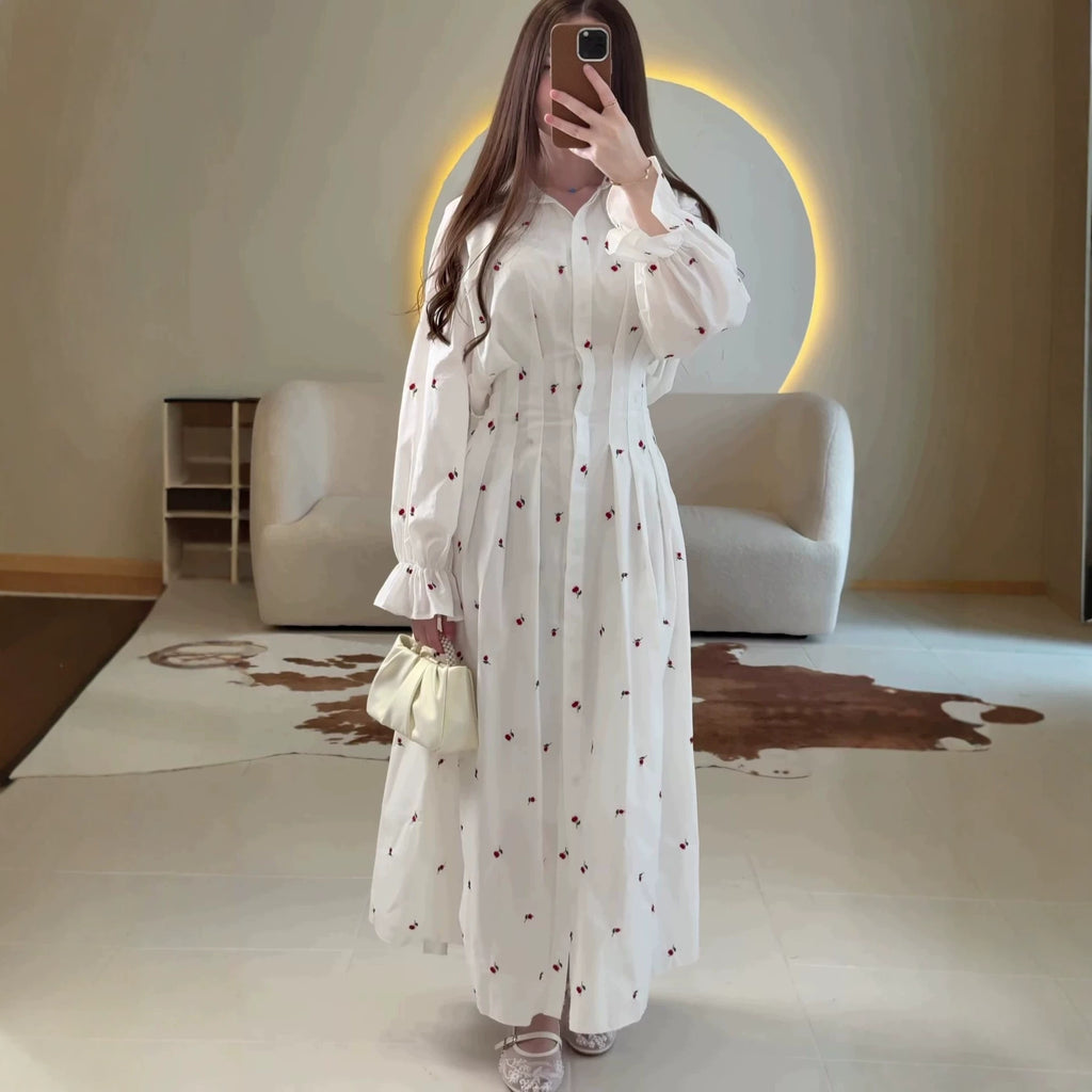 Long sleeved lapel dress