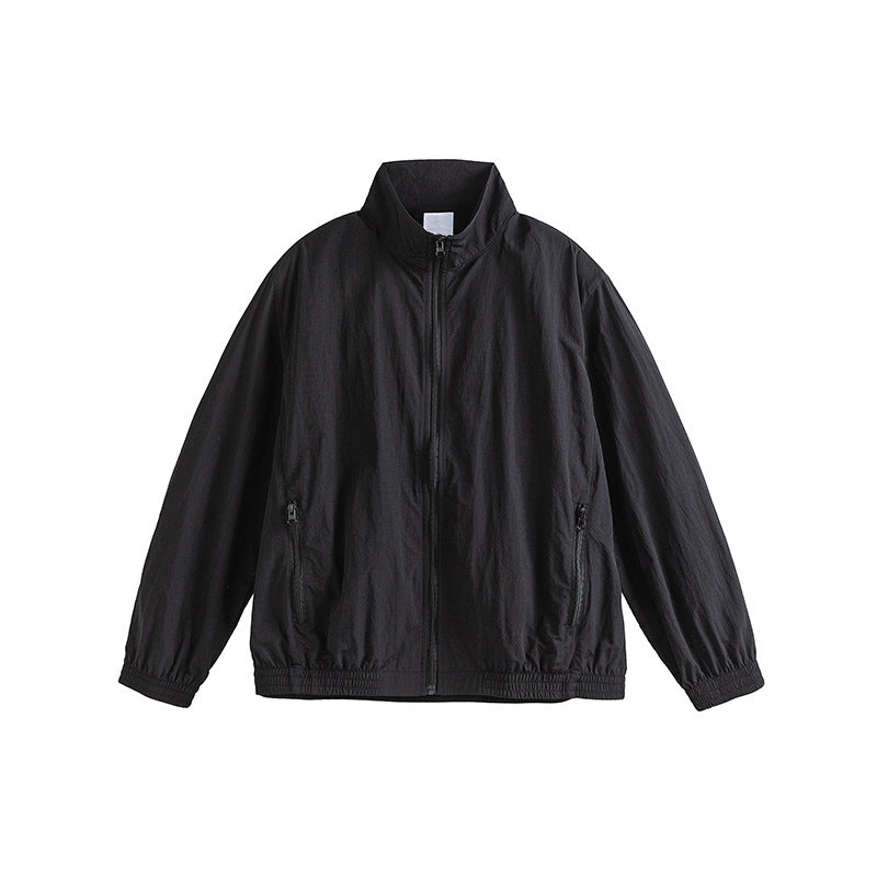 Men's Stand Collar Sunscreen Jacket Outdoor Camping Loose Leisure Sports Simple