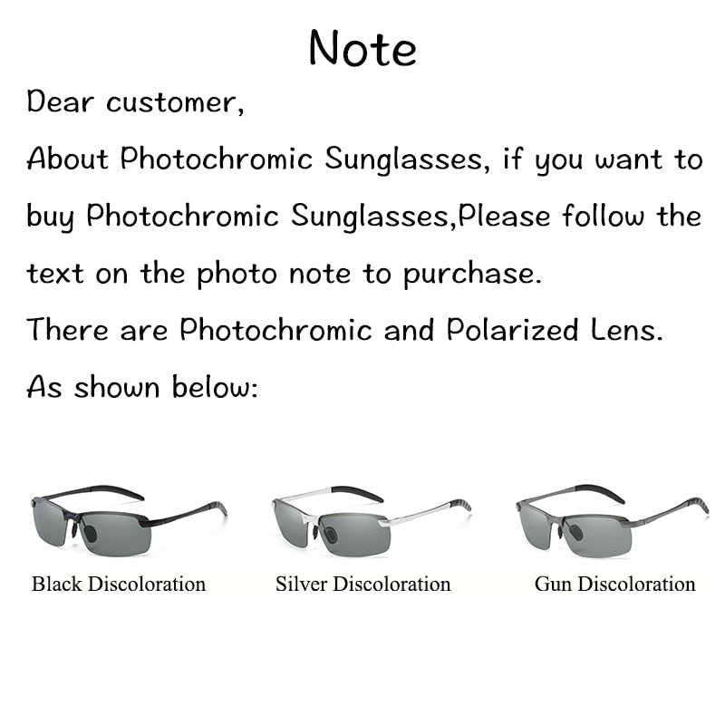 Photochromic Sunglasses Men Polarized Chameleon Discoloration Sunglasses For Men