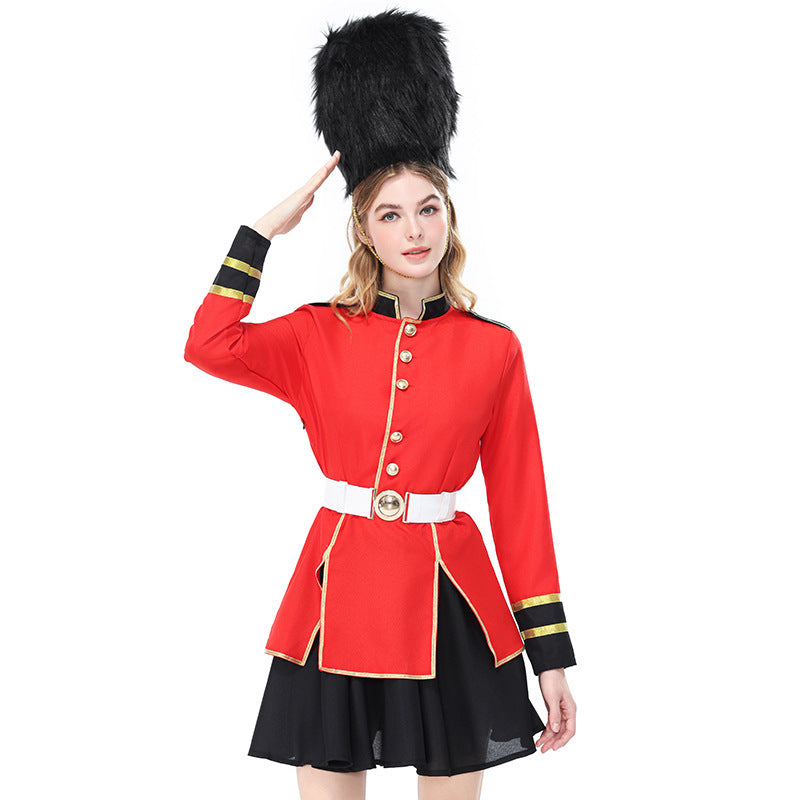 Halloween Women's British Royal Guard Cosplay Dress, British Queen's Guards Ceremonial Parade Stage Party Costume