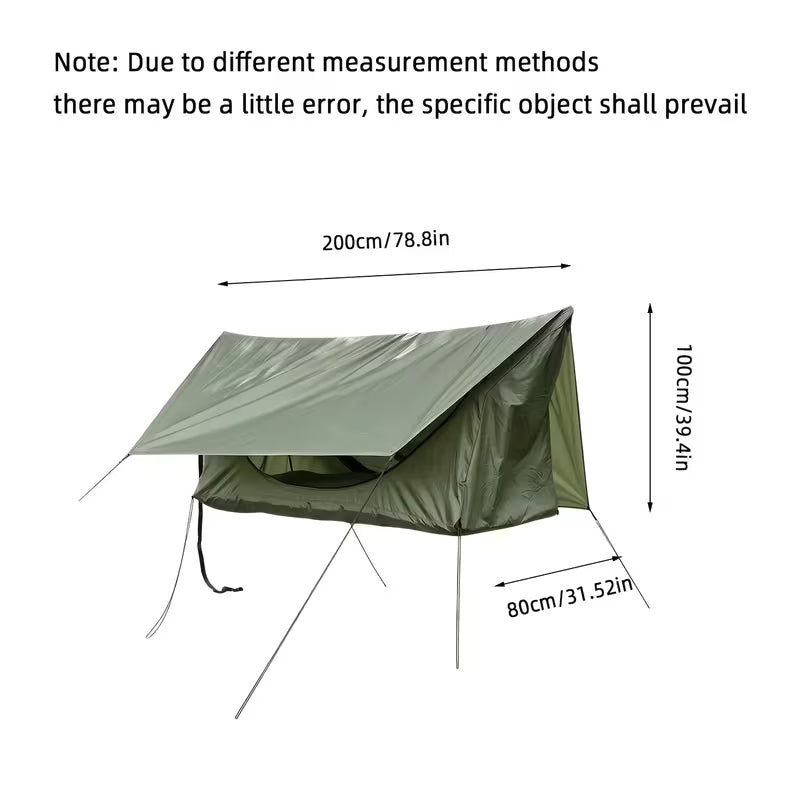 Zippered Bug Net Hammock – 200x80cm Adult Hanging Chair for Camping, Travel & Insect Protection