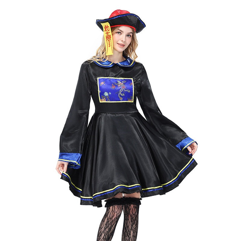 Lady's Chinese-Style Modified Zombie Dress, Halloween Qing Dynasty Zombie Costume, Movie Character Cosplay Outfit, Guangzhou Pise