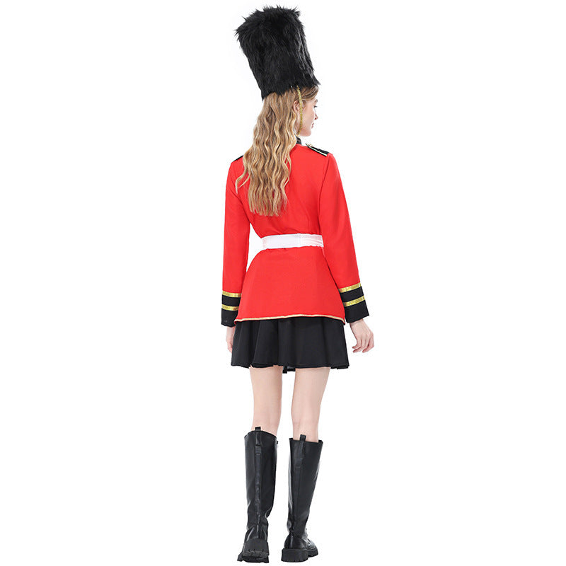 Halloween Women's British Royal Guard Cosplay Dress, British Queen's Guards Ceremonial Parade Stage Party Costume