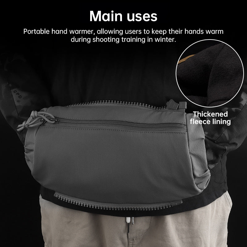 Tactical Hand Warmer Fanny Pack - 3-in-1 Winter Muff Pouch for Airsoft, Hunting, Camping