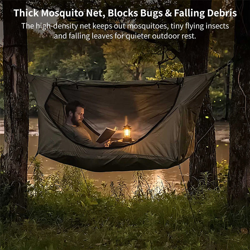 Zippered Bug Net Hammock – 200x80cm Adult Hanging Chair for Camping, Travel & Insect Protection