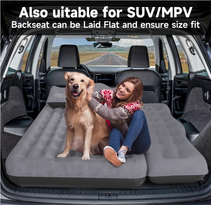 DikaSun Rear Car Air Cushion: Inflatable off-road vehicle camping bed, suitable for trucks and vans, thick double-sided plush t