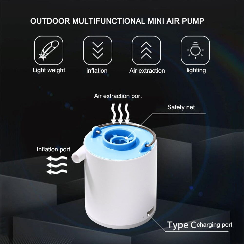 Camping Tiny Pump Air Light Inflatable Pump Flextailgear Ultralight USB Charging Mini Electric Outdoor Air Pump 3 Modes Supplies