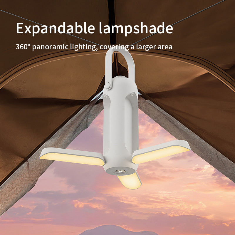Outdoor folding camping lamp Large capacity lighting Portable usb rechargeable hanging tent camping lamp