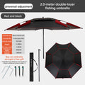 6.6FT Double Canopy Beach Umbrella – UV Protective, Waterproof Sun Shade for Garden, Camping & Fishing
