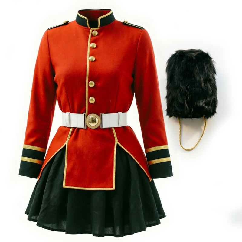 Halloween Women's British Royal Guard Cosplay Dress, British Queen's Guards Ceremonial Parade Stage Party Costume