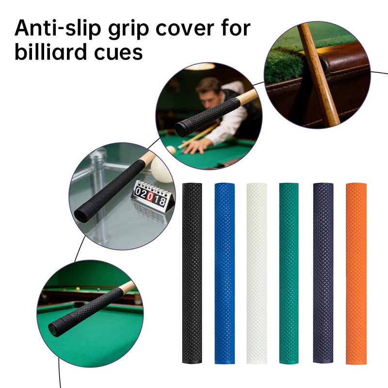 Rubber Anti-Slip Pool Cue Grip Sleeve – Colorful Billiard Stick Handle Protector, Butt Extension Accessory