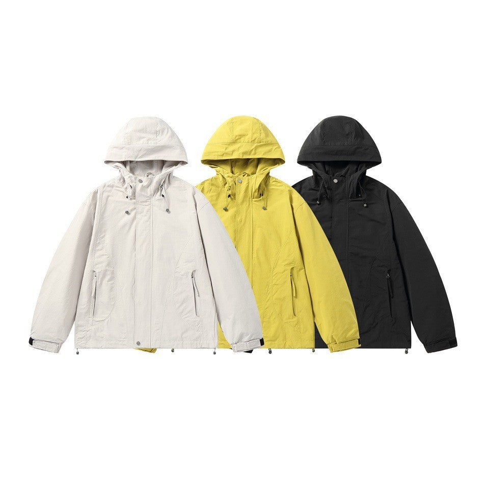 Camping Jacket Unisex Loose Hooded Windbreaker Coat