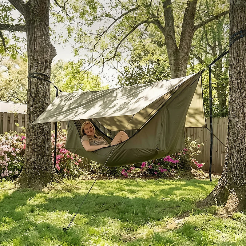 Zippered Bug Net Hammock – 200x80cm Adult Hanging Chair for Camping, Travel & Insect Protection