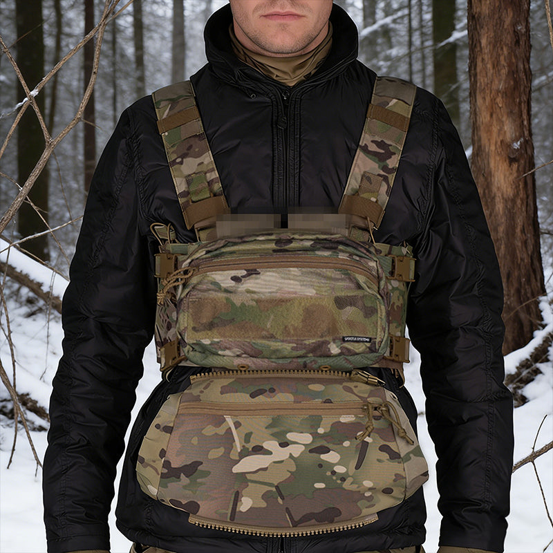Tactical Hand Warmer Fanny Pack - 3-in-1 Winter Muff Pouch for Airsoft, Hunting, Camping