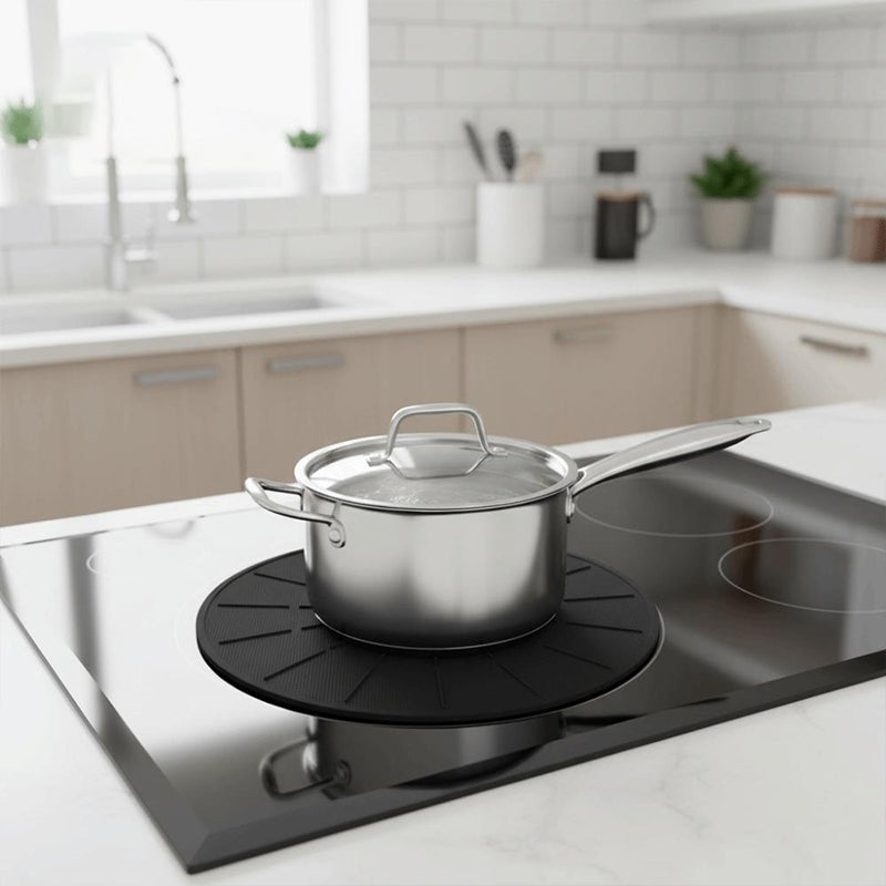 Heat Resistant Round Induction Cooker Mat, Silicone Fiberglass Non-Slip Scratch Proof Protection Pad