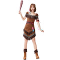 Halloween Party Costume German Easter Indigenous Fringe Skirt Warrior Archer Dress for Women