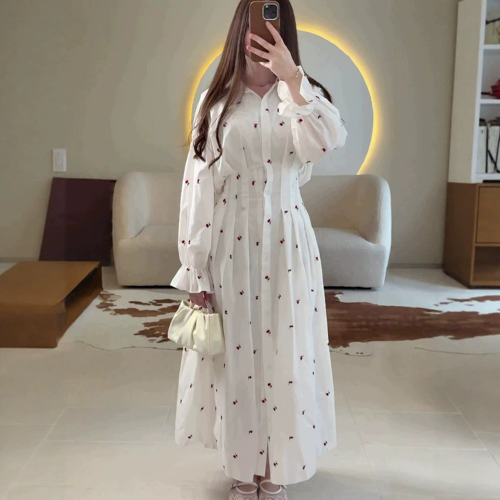 Long sleeved lapel dress