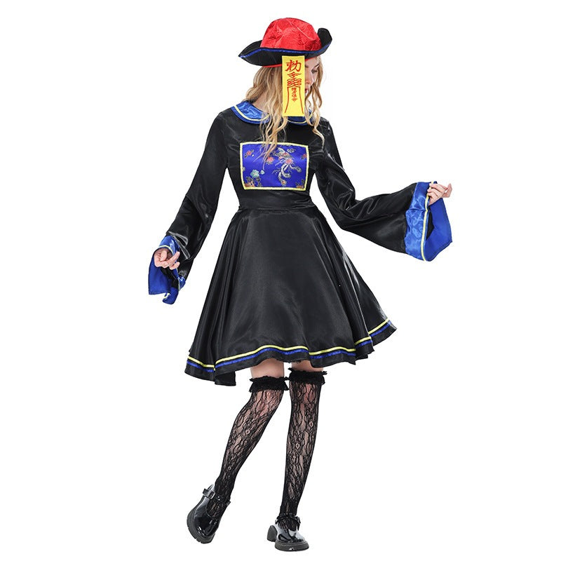 Lady's Chinese-Style Modified Zombie Dress, Halloween Qing Dynasty Zombie Costume, Movie Character Cosplay Outfit, Guangzhou Pise
