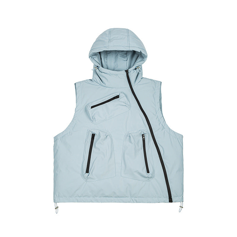 Men's Vintage Hooded Cargo Vest – Outdoor Functional Style