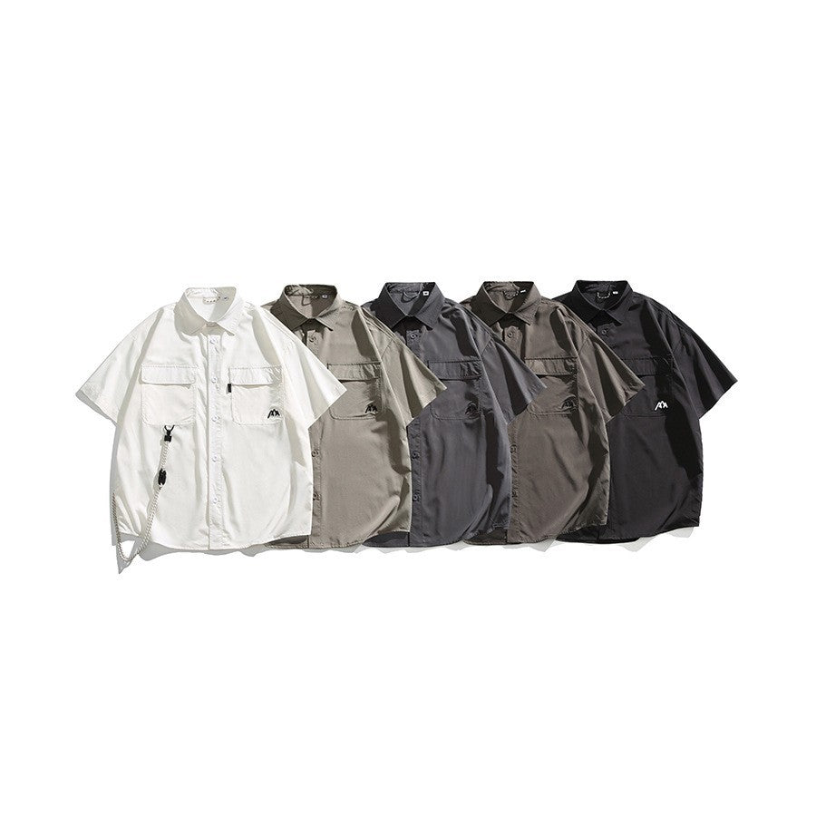 Men's Short Sleeve Vintage Workwear Camping Top