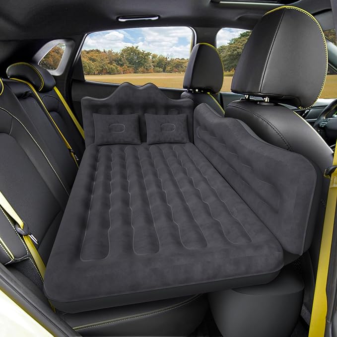 Rear seat car cushion: Inflatable off-road vehicle camping bed, suitable for trucks and vans, thick double-sided plush travel ca