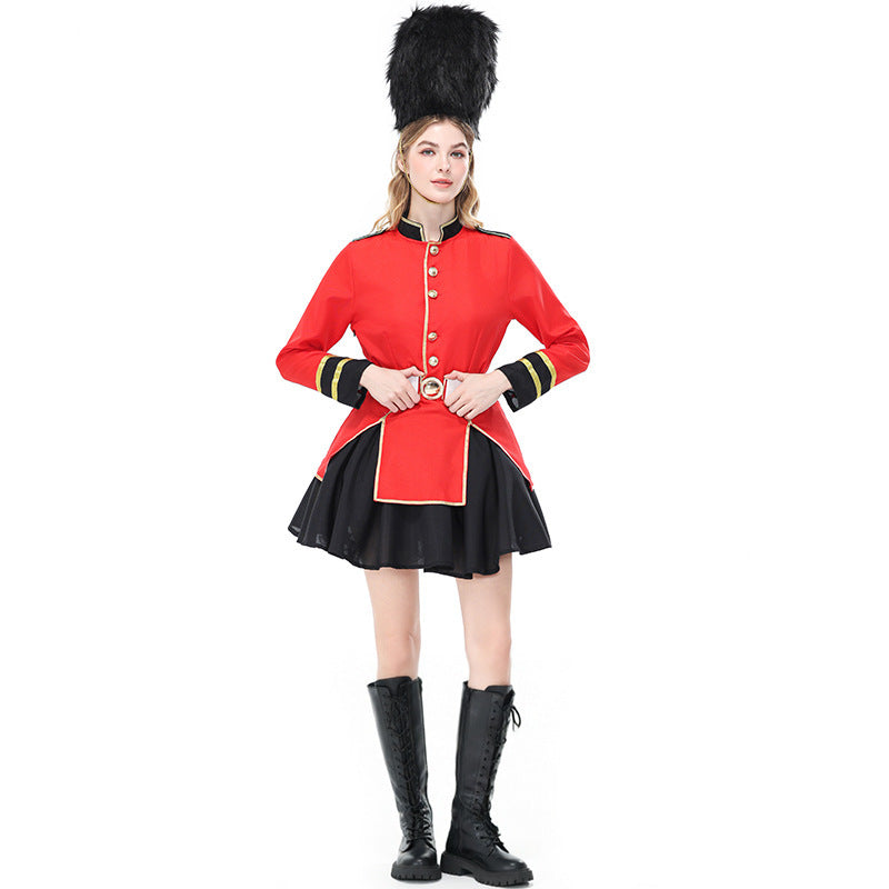 Halloween Women's British Royal Guard Cosplay Dress, British Queen's Guards Ceremonial Parade Stage Party Costume