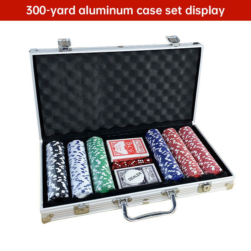 500 PCS Poker Chip Set in Locking Aluminum Briefcase - Texas Hold'em Gambling Kit with Dice, Dealer Button & Cards