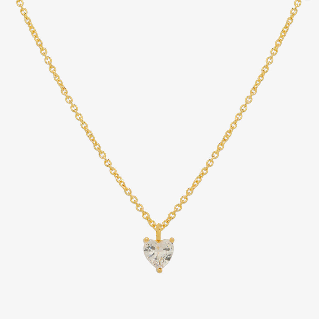 Plain heart cubic pendant necklace