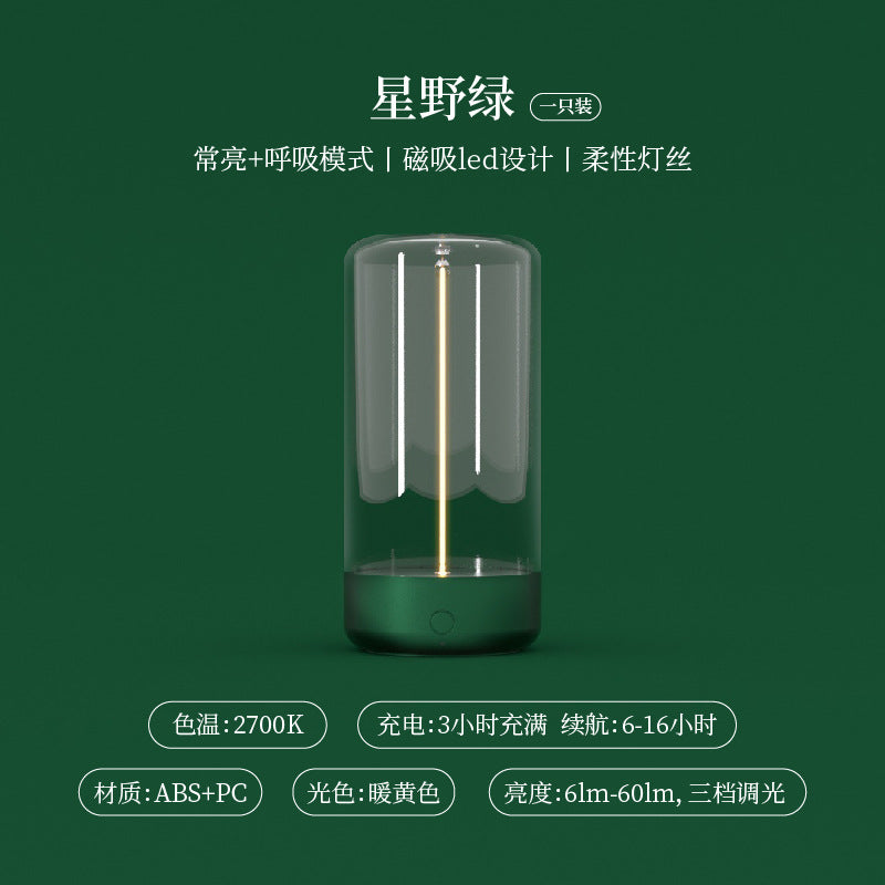 New LED Camping Lamp Type-C Charging Anti-Blue Light Portable Night Light High Transparency Durable Creative Ambient Light