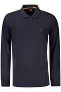 HUGO BOSS MEN'S LONG-SLEEVED POLO SHIRT, BLUE