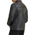 Men’s Leather Motorcycle Jacket with Shoulder Patches
